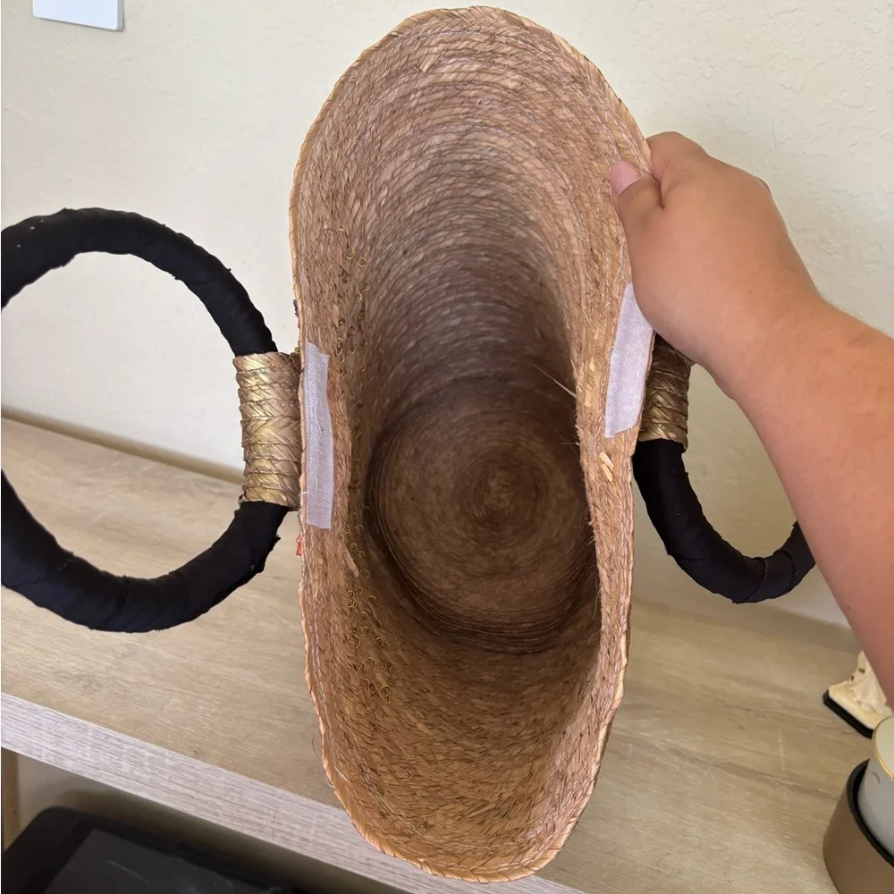 Mexican Handmade Colorful Floral Heart palm Tote Bag - Picture 6 of 6